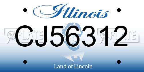 CJ56312 Illinois License Plate