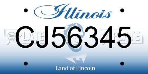 CJ56345 Illinois License Plate