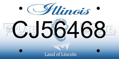 CJ56468 Illinois License Plate