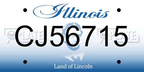 CJ56715 Illinois License Plate