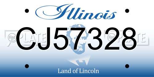 CJ57328 Illinois License Plate