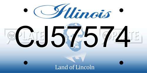 CJ57574 Illinois License Plate