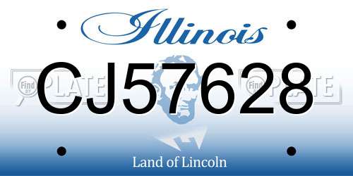 CJ57628 Illinois License Plate