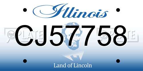 CJ57758 Illinois License Plate