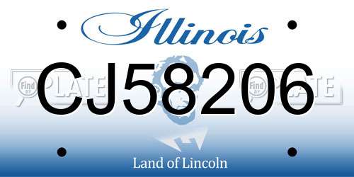 CJ58206 Illinois License Plate
