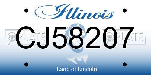 CJ58207 Illinois License Plate