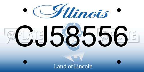 CJ58556 Illinois License Plate