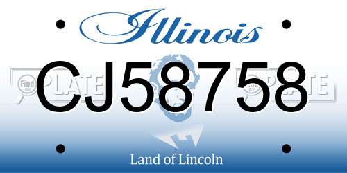 CJ58758 Illinois License Plate