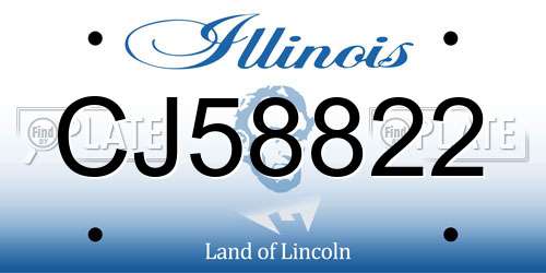 CJ58822 Illinois License Plate