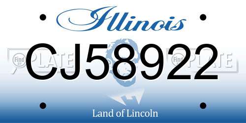 CJ58922 Illinois License Plate