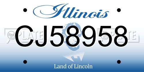 CJ58958 Illinois License Plate