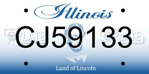 CJ59133 Illinois License Plate