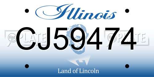 CJ59474 Illinois License Plate