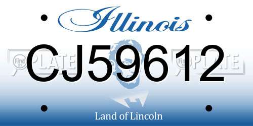CJ59612 Illinois License Plate