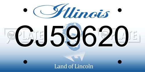CJ59620 Illinois License Plate