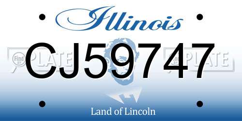 CJ59747 Illinois License Plate