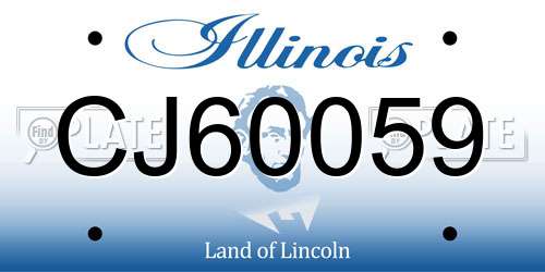 CJ60059 Illinois License Plate
