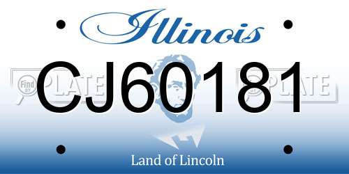 CJ60181 Illinois License Plate