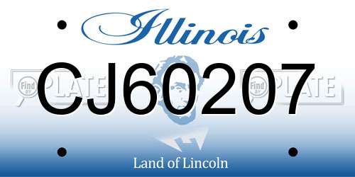 CJ60207 Illinois License Plate