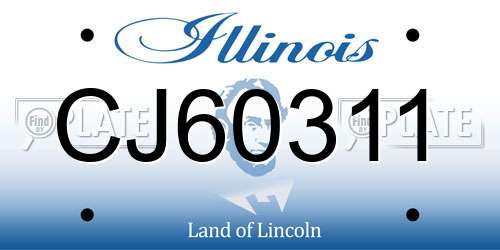 CJ60311 Illinois License Plate