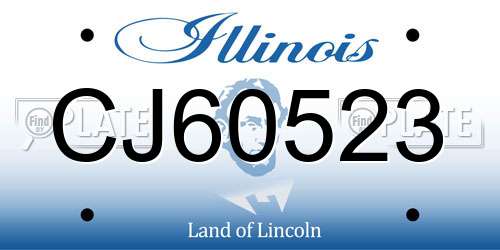 CJ60523 Illinois License Plate