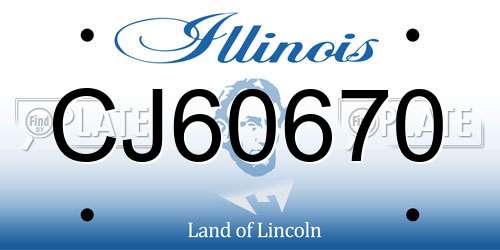 CJ60670 Illinois License Plate
