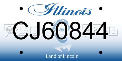 CJ60844 Illinois License Plate