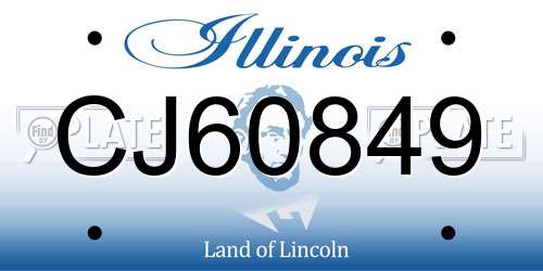 CJ60849 Illinois License Plate