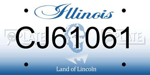 CJ61061 Illinois License Plate