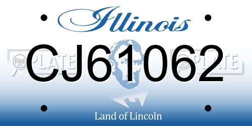 CJ61062 Illinois License Plate