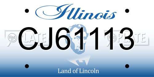 CJ61113 Illinois License Plate