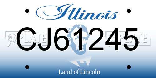 CJ61245 Illinois License Plate