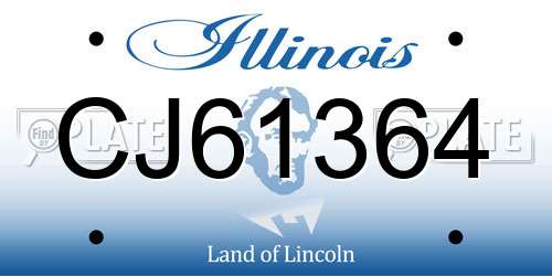 CJ61364 Illinois License Plate