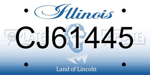 CJ61445 Illinois License Plate