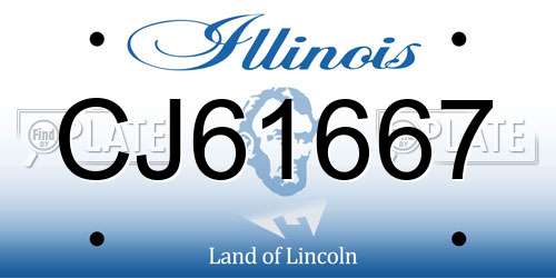 CJ61667 Illinois License Plate