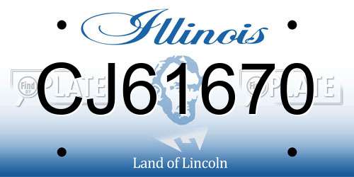 CJ61670 Illinois License Plate