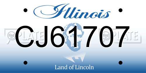 CJ61707 Illinois License Plate