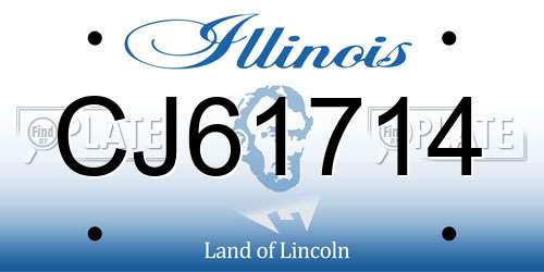 CJ61714 Illinois License Plate
