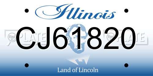 CJ61820 Illinois License Plate