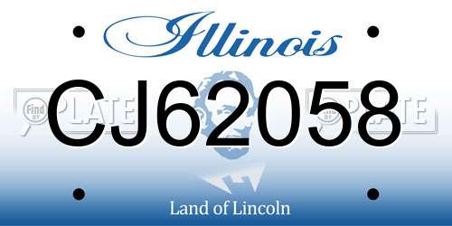 CJ62058 Illinois License Plate