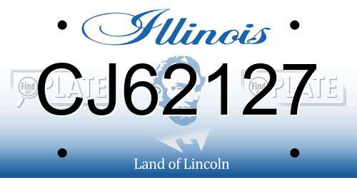 CJ62127 Illinois License Plate
