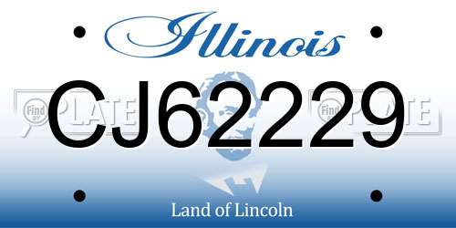 CJ62229 Illinois License Plate