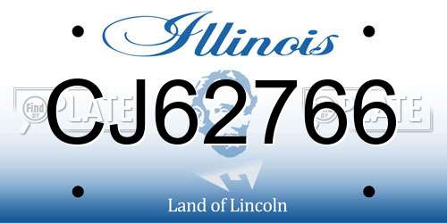 CJ62766 Illinois License Plate