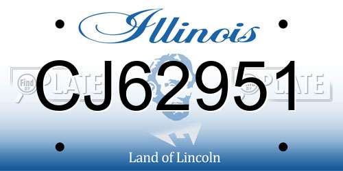 CJ62951 Illinois License Plate
