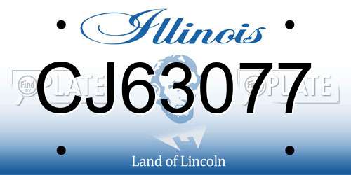 CJ63077 Illinois License Plate