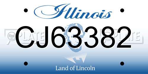 CJ63382 Illinois License Plate