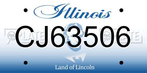 CJ63506 Illinois License Plate