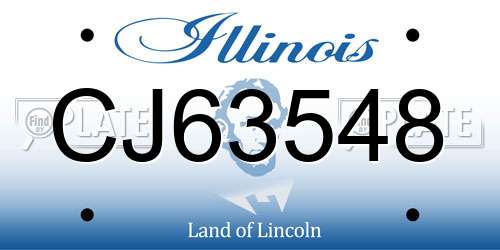 CJ63548 Illinois License Plate