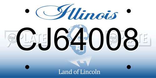 CJ64008 Illinois License Plate