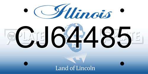 CJ64485 Illinois License Plate